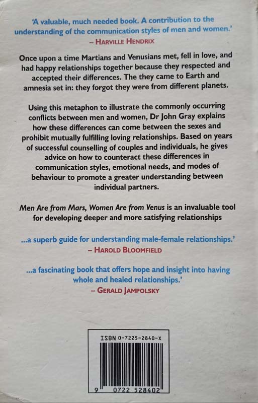 Men are from Mars,Women are from Venus (back)