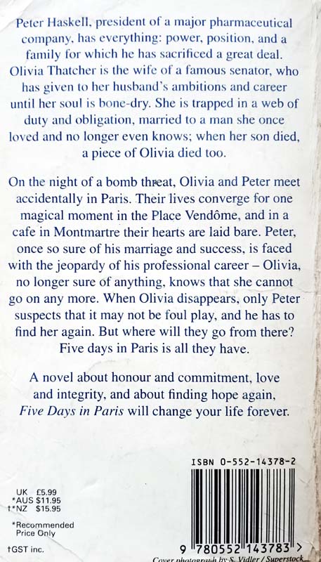 Five Days In Paris (back)