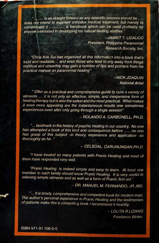 The Ancient Science And Art Of Pranic Healing (back)